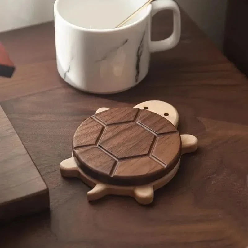 TEANEST – Wooden Turtle Table Protector for Hot Teapots